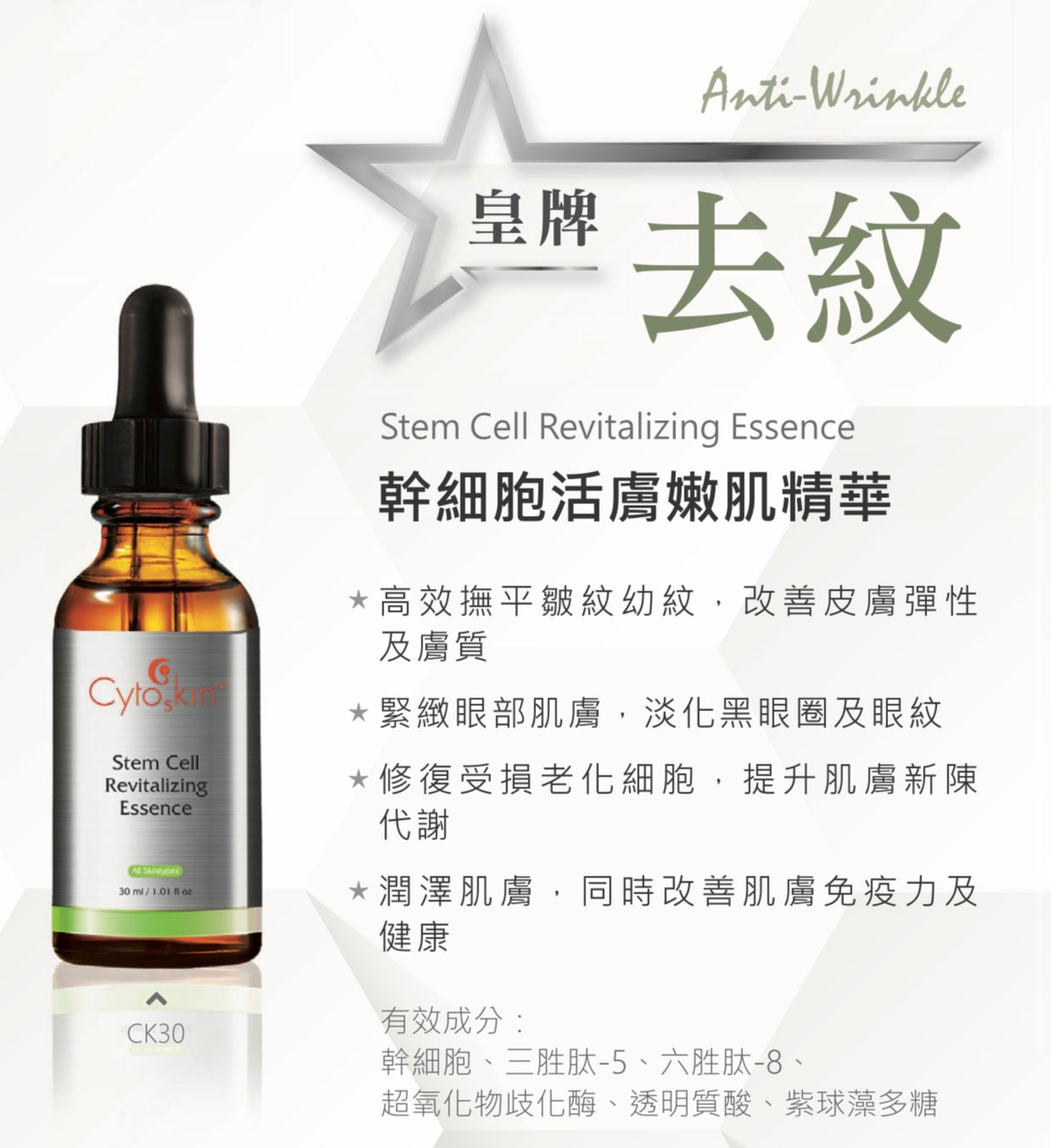 CytoSkin Stem Cell Revitalizing Essence 幹細胞活膚嫩肌精華